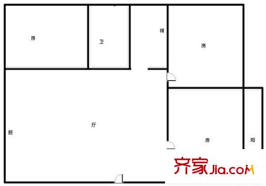 廣電局第一宿舍戶型圖廣播電視局宿舍 3室 戶型圖 3室1廳1衛(wèi)1廚