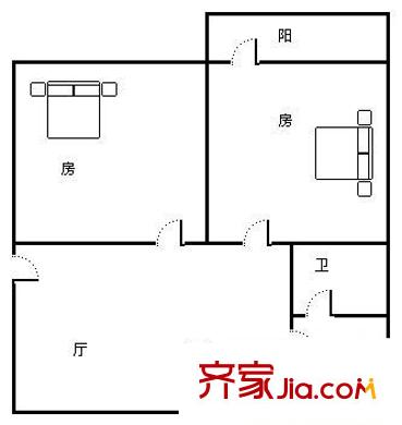 煙草公司平方米東宿舍戶型圖煙草公司專賣局宿舍 2室 戶型圖 2室2廳1衛(wèi)1廚