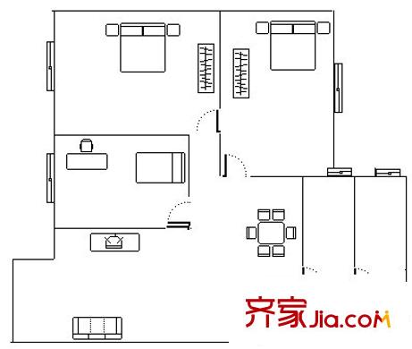 駿景苑 3室 戶型圖
