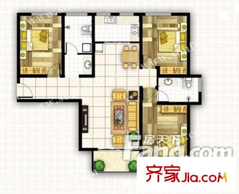 社會保險大廈戶型圖3 3室2廳2衛(wèi)1廚