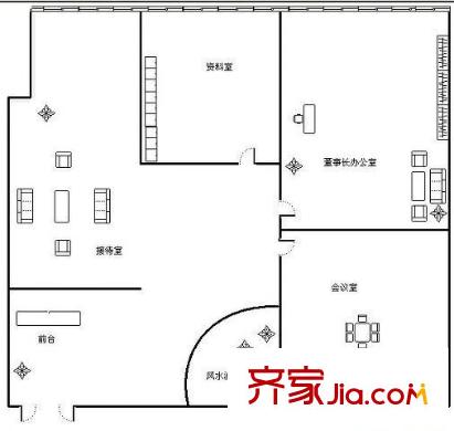 地王國際商會 3室 戶型圖