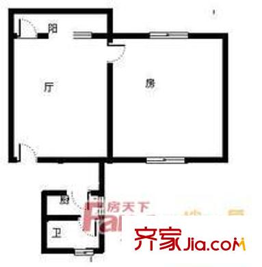 鹽業(yè)公司宿舍戶型圖1s1t1c1w 1室1廳1衛(wèi)1廚