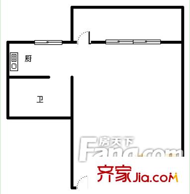 E時(shí)代科技商城戶(hù)型圖6 1室1廳1衛(wèi)1廚