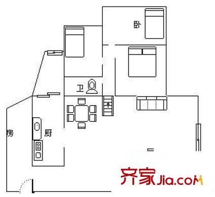 摩卡生活館 3室 戶型圖