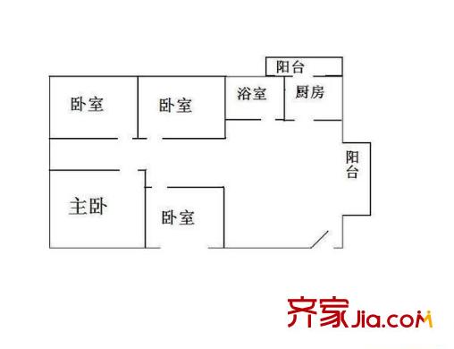 無(wú)線電管理局宿舍戶型圖東寶路東一里3號(hào)4s2t1w 4室2廳1衛(wèi)1廚