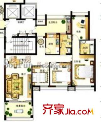 半島香格里拉戶型圖D1戶型 4室2廳2衛(wèi)1廚