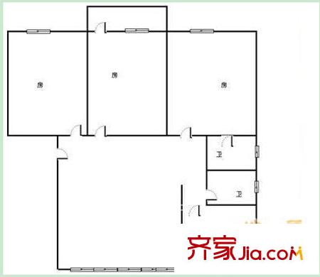 東寶路生活小區(qū)戶型圖2 3室2廳1衛(wèi)1廚