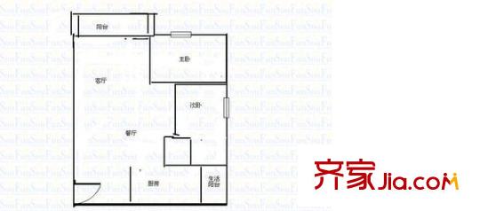 萬正鳴翠谷戶型圖2室2廳1衛(wèi) 2室2廳1衛(wèi)1廚