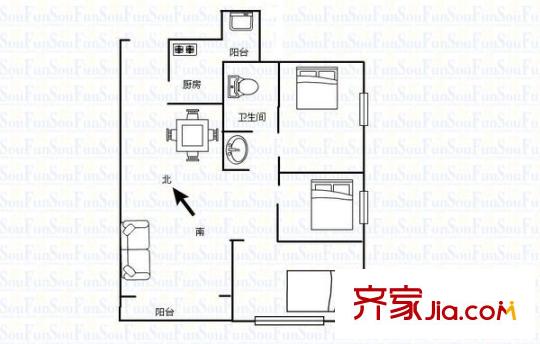中新國際 3室 戶型圖