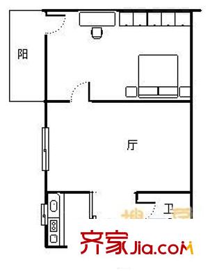 雍華廷 1室 戶型圖