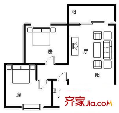 雍華廷 2室 戶型圖