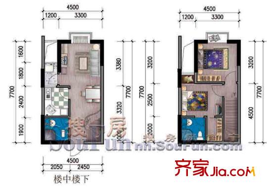 盛世聯(lián)邦廣場戶型圖獨立戶型w 2室1廳1衛(wèi)1廚