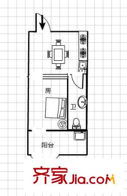 怡心園 1室 戶型圖