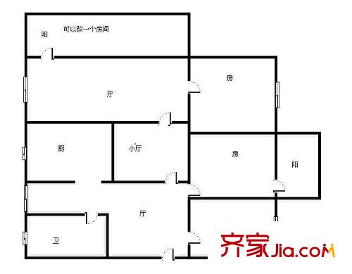 桃源路財政廳宿舍戶型圖2 3室3廳1衛(wèi)1廚
