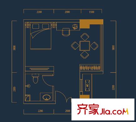 金源城?金源悅平方米35#樓35-01戶(hù)型 1室1廳1衛(wèi)