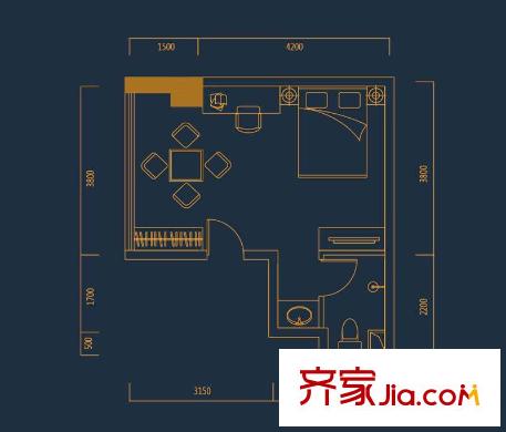 金源城?金源悅平方米35#樓35-13戶(hù)型 1室1廳1衛(wèi)
