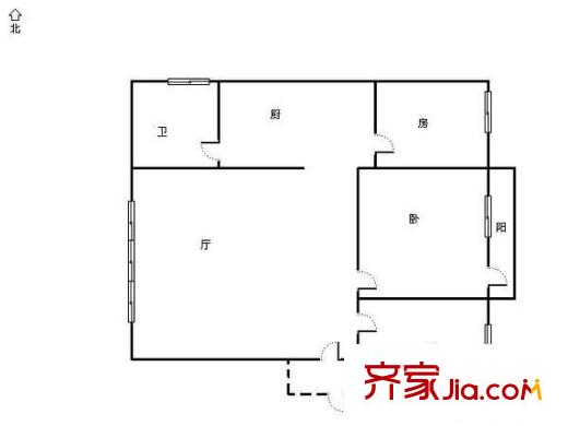 糧運(yùn)汽修廠宿舍 3室 戶型圖