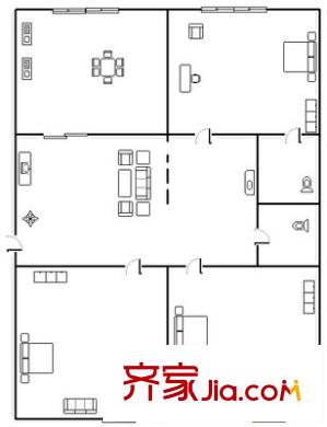 利源商住城 3室 戶型圖