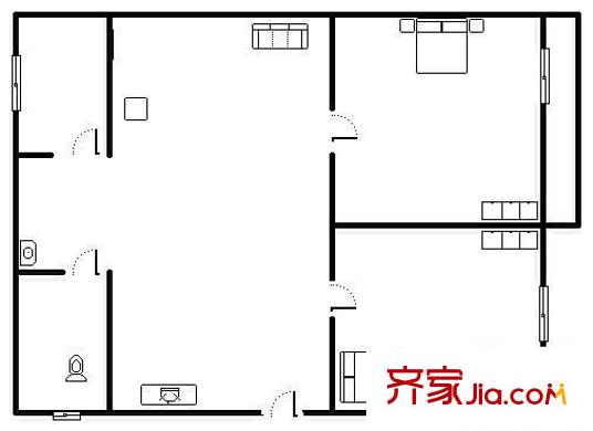 第四中等職業(yè)學(xué)校教職工宿舍戶(hù)型圖南寧第四職業(yè)中學(xué) 2室 戶(hù)型圖 2室1廳1衛(wèi)1廚