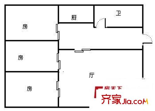 福源大樓 3室 戶型圖