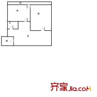 福源大樓 2室 戶型圖