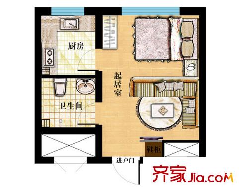 金馬樓戶型圖1 1室1廳1衛(wèi)1廚