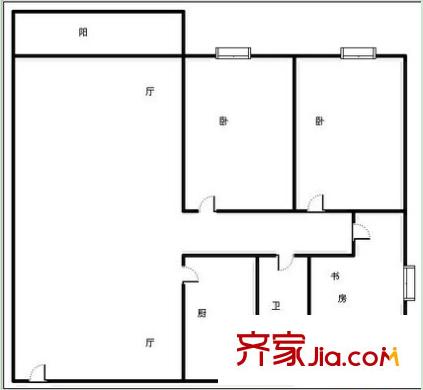 文華公苑戶型圖2 3室2廳1衛(wèi)1廚