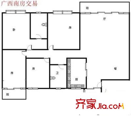 湖江公寓 4室 戶型圖