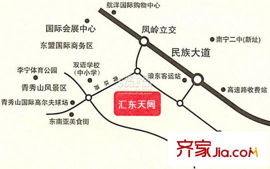 匯東天闊交通圖區(qū)位圖