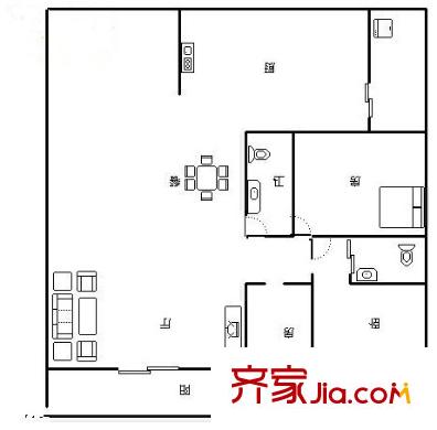 廣西廣播電視大學宿舍區(qū)戶型圖廣西廣播電視大學宿舍 3室2廳2衛(wèi)1廚