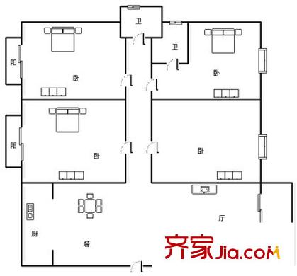 利源商住城 4室 戶型圖