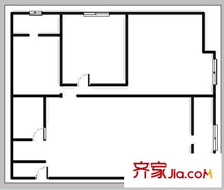 防衛(wèi)站宿舍樓戶型圖2室2廳1衛(wèi)1廚