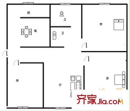 廣西教育出版社宿舍戶型圖5 3室2廳1衛(wèi)1廚