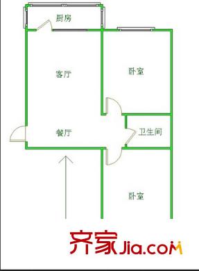 金馬樓戶型圖3 2室2廳1衛(wèi)1廚