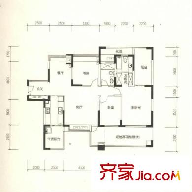 湖江公寓 4室 戶型圖