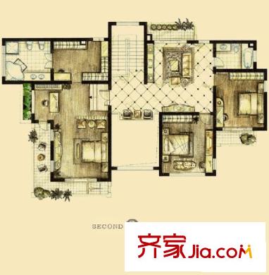 湖江公寓 5室 戶型圖