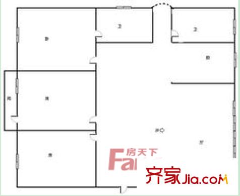化纖研究所宿舍戶型圖13 3室2廳1衛(wèi)1廚