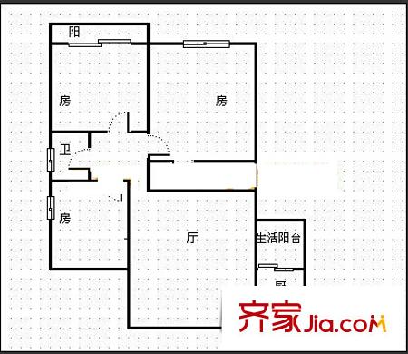 南寧市供電局南湖小區(qū)戶型圖4 3室2廳2衛(wèi)1廚