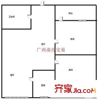 解放路商品房 2室 戶型圖