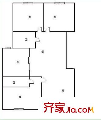 南寧市藍(lán)天醫(yī)用氣體公司戶型圖1 3室2廳2衛(wèi)1廚