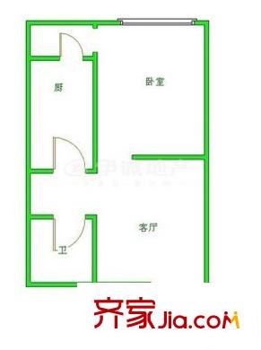 湖畔樓戶型圖8 1室1廳1衛(wèi)1廚