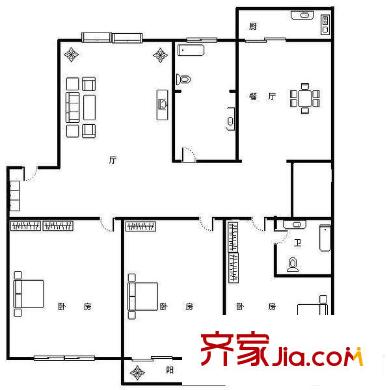 廣西廣播電視大學宿舍區(qū)戶型圖廣西廣播電視大學宿舍3s 3室2廳1衛(wèi)1廚