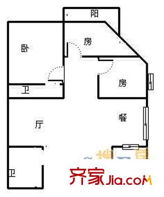 金州路發(fā)改委宿舍 3室 戶型圖