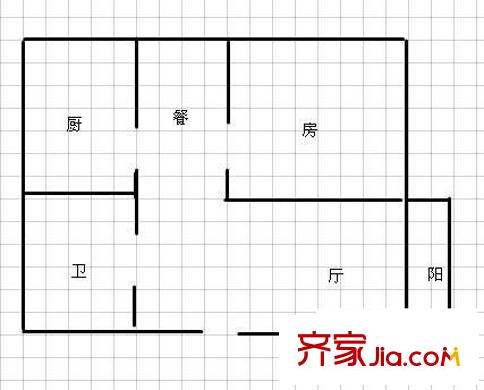 祥達花園 1室 戶型圖