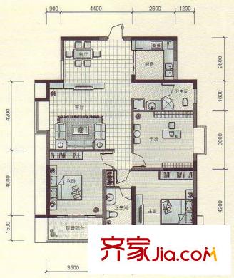 百色大廈 3室 戶型圖