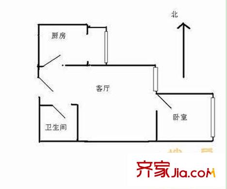 廣西交通科學(xué)研究所宿舍戶型圖3 1室2廳1衛(wèi)1廚
