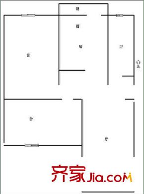 儲(chǔ)備局生活區(qū)戶(hù)型圖3 2室2廳1衛(wèi)1廚