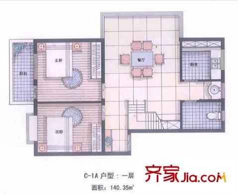 金花苑戶型圖3室2廳2衛(wèi)1廚