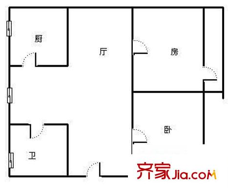 發(fā)改委宿舍 2室 戶型圖