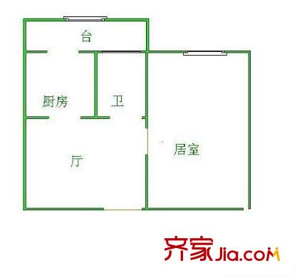 緯武小區(qū)戶型圖3 1室1廳1衛(wèi)1廚